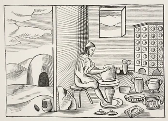 En krukmakare, ur "Orbis Sensualium Pictus", pub. 1658